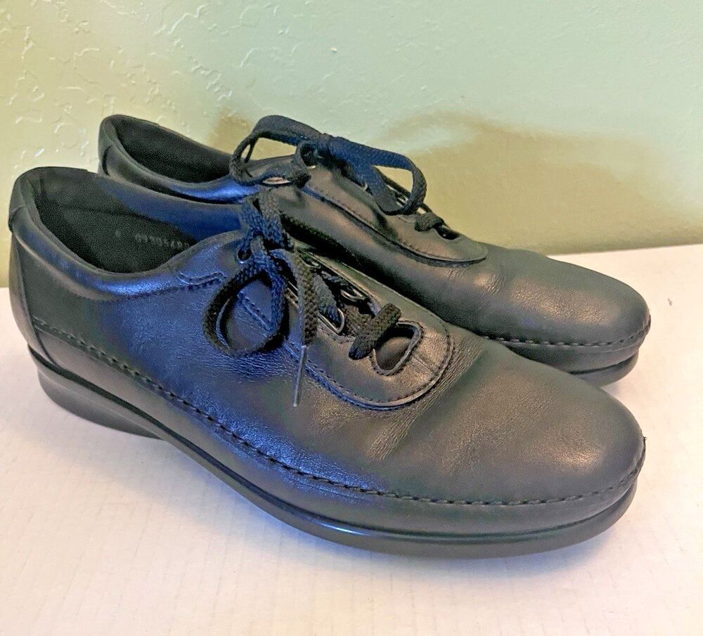 SAS Tripad Comfort Traveler  Womens 10 Narrow Black Leather Lace-up Casual Shoes